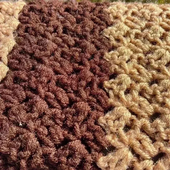 Brown and tan afghan. Great detail. - Picture 5 of 6